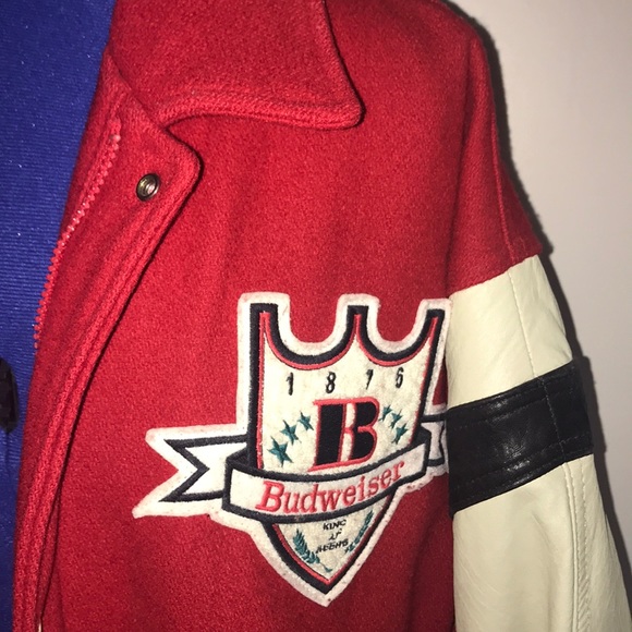 men’s vintage budweiser varsity jacket - Picture 2 of 4